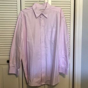 Men’s pink and white striped dress shirt